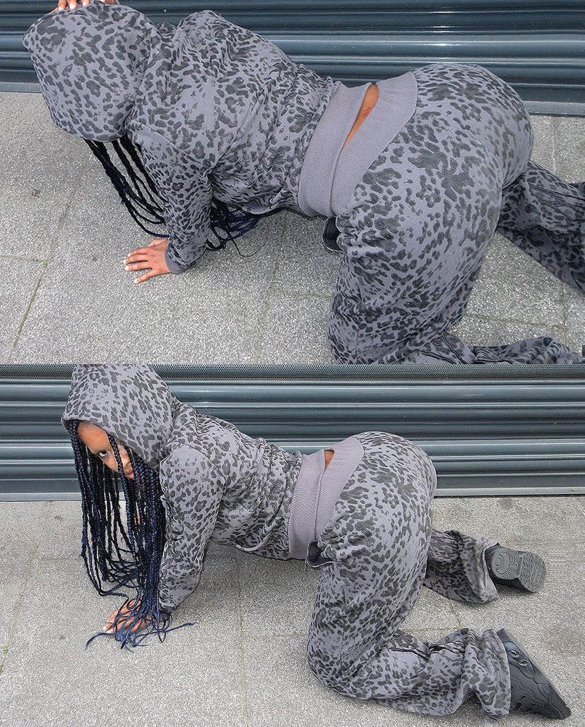Leopard Print Tracksuit Set