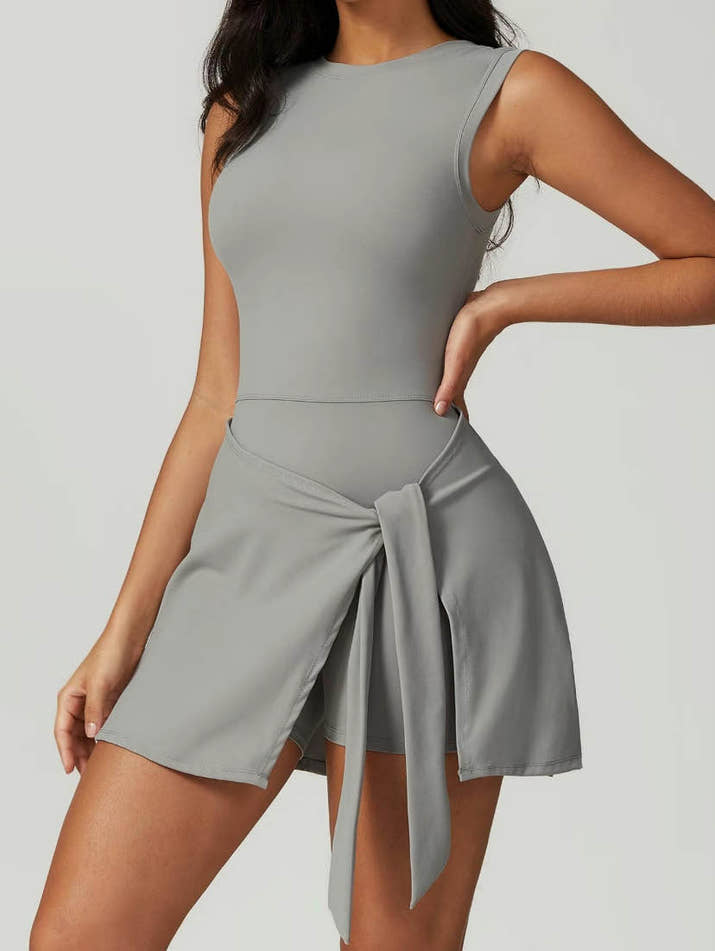 Knot Wrap Split Hem Dress